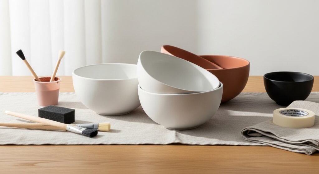 How to Paint Geometric Patterns on Ceramic Bowls for a Modern Clean and Strikingly Beautiful Design